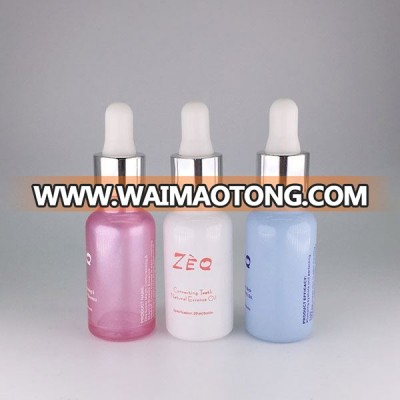 Custom logo 20ml pink dropper bottle